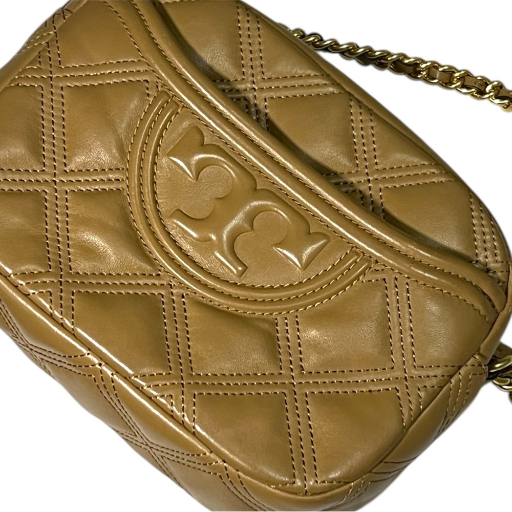 Tory Burch Tan Quilted Crossbody Bag
